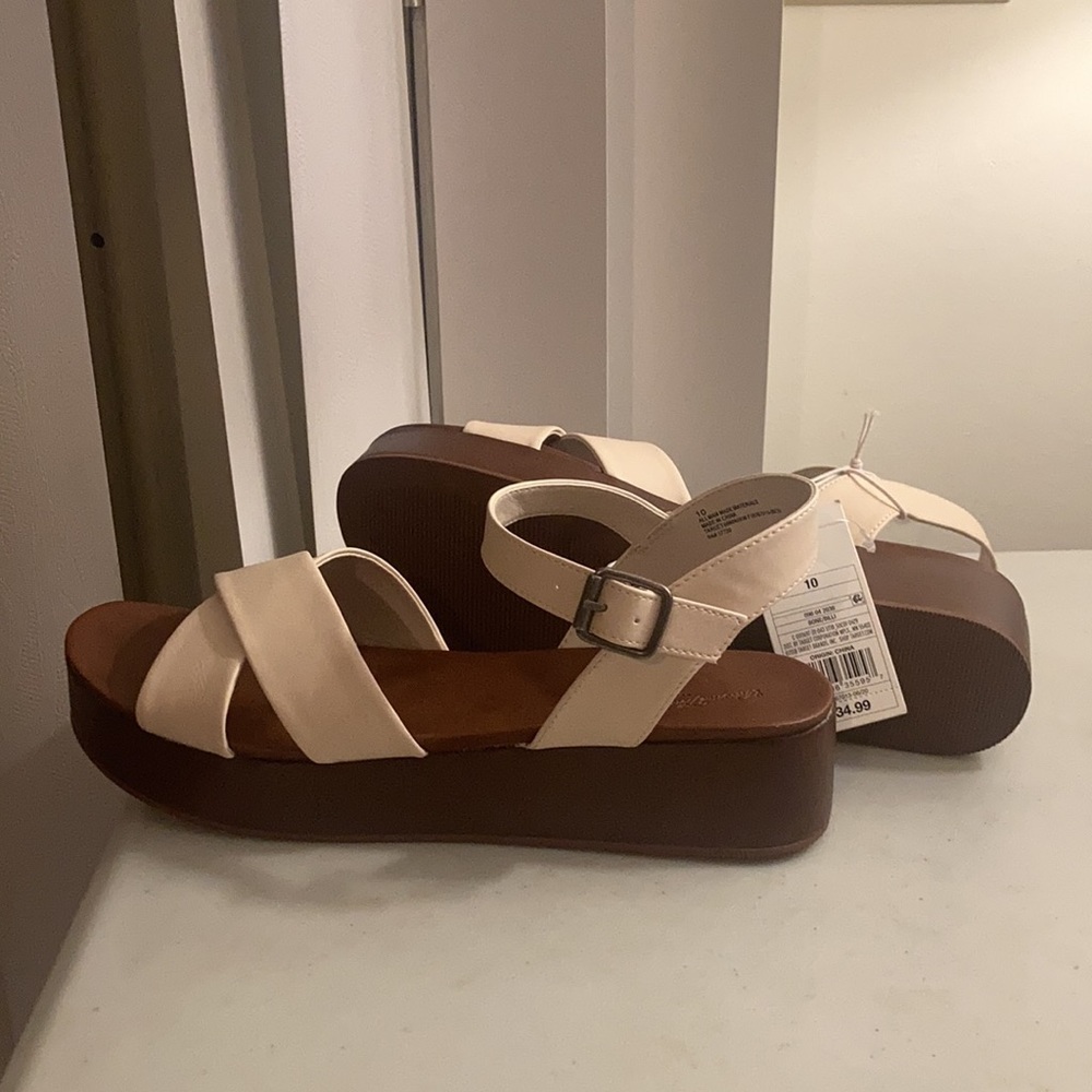 Nwt Universal Thread Goods Co Platform Beige/Brow… - image 8